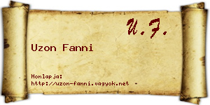Uzon Fanni névjegykártya